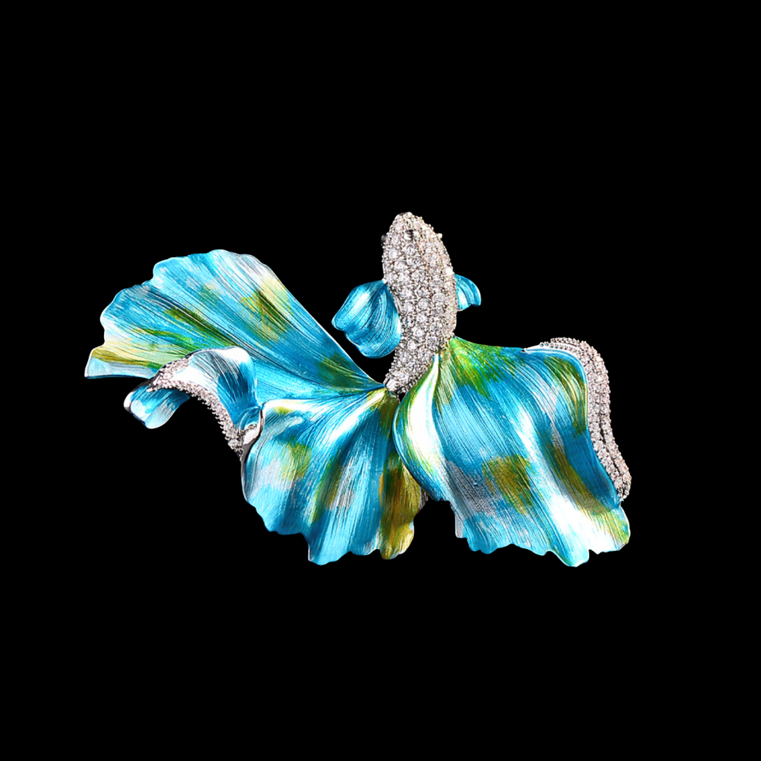 Aqua Blue Goldfish Brooch