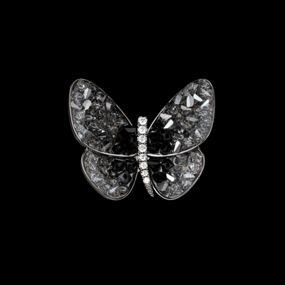 AVELIA Black Crystal Butterfly Brooch