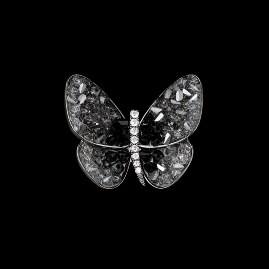 AVELIA Black Crystal Butterfly Brooch