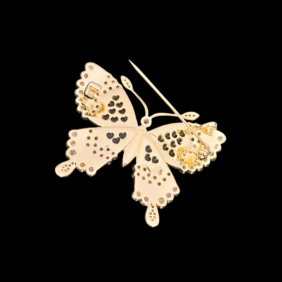 AVELIA Black Iridescent Butterfly Brooch