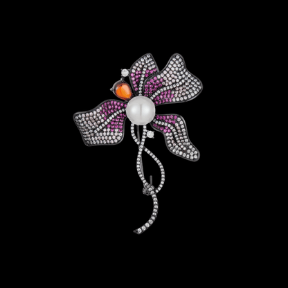 AVELIA Black Iris Brooch​