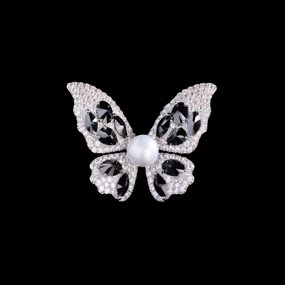 AVELIA Black Stone Butterfly Brooch