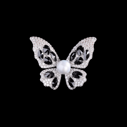 AVELIA Black Stone Butterfly Brooch