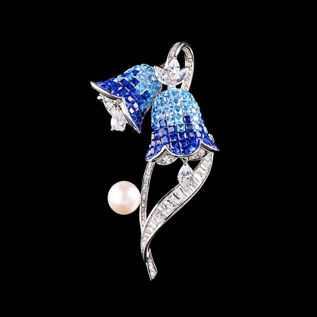 AVELIA Blue Bell Pearl Brooch