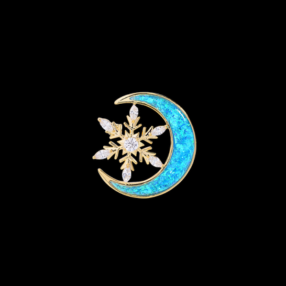 AVELIA Blue Crescent Moon Brooch​