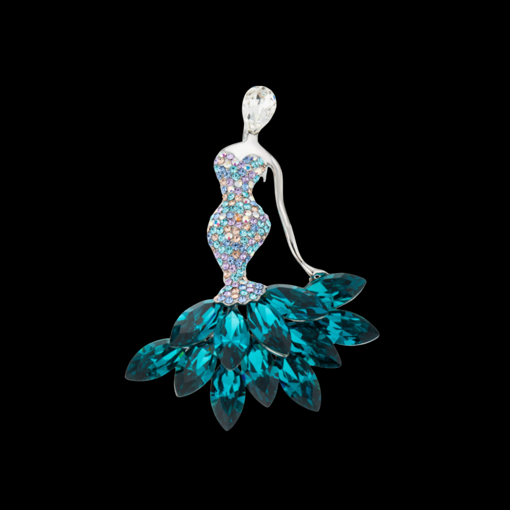 AVELIA Blue Crystal Mermaid Brooch
