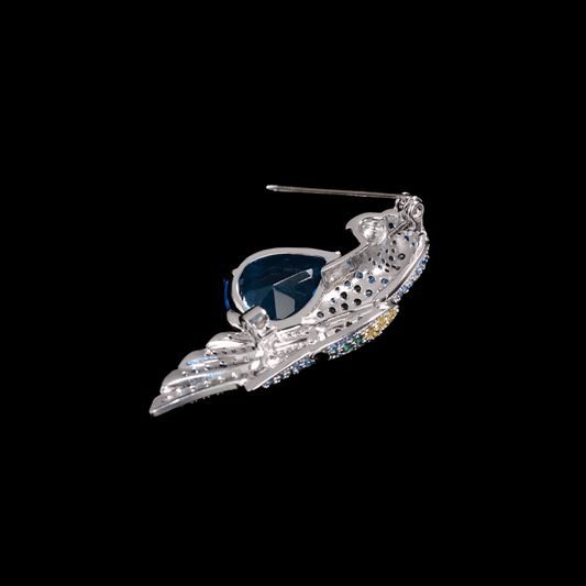 AVELIA Blue Crystal Parrot Brooch