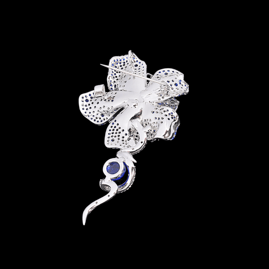 AVELIA Blue Crystal Rose Brooch