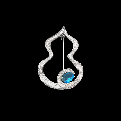 AVELIA Blue Drop Gourd Brooch