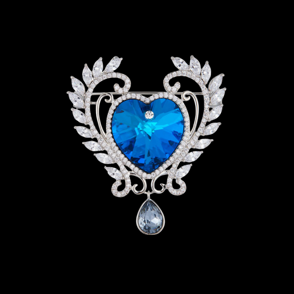 AVELIA Blue Heart Brooch