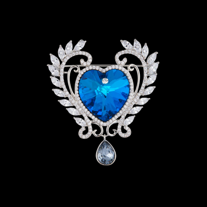 AVELIA Blue Heart Brooch