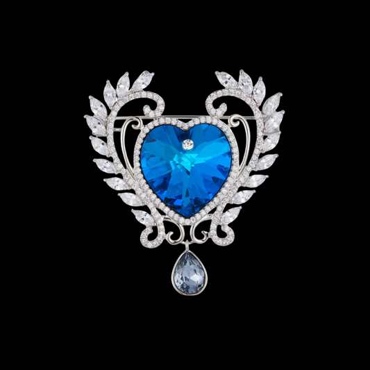 AVELIA Blue Heart Brooch