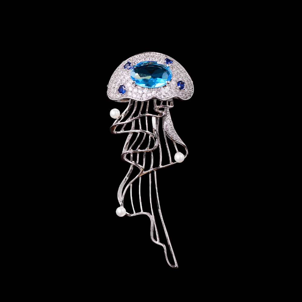 AVELIA Blue Jellyfish Brooch