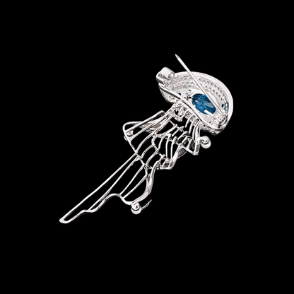 AVELIA Blue Jellyfish Brooch