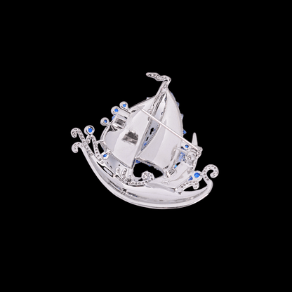 AVELIA Vintage Blue Ship Brooch