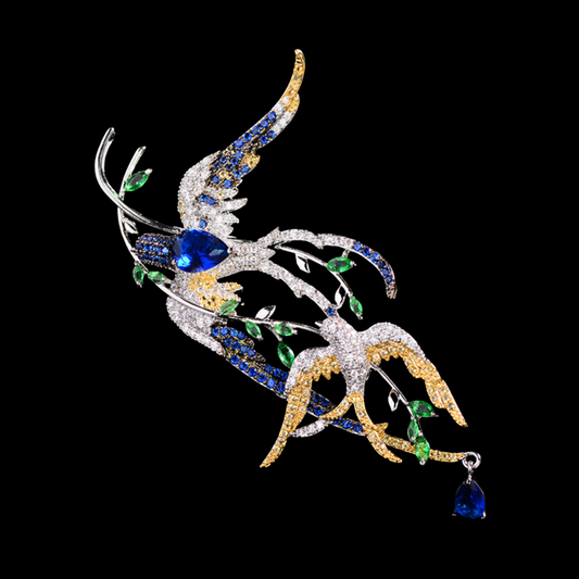 AVELIA Blue Swallow Brooch​