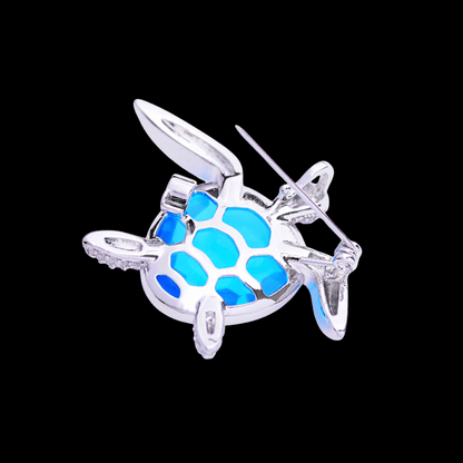 AVELIA Blue Turtle Brooch