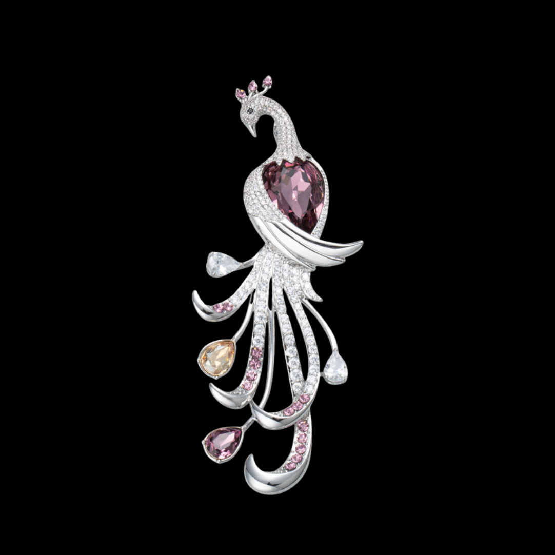 AVELIA Blush Plume Phoenix Brooch