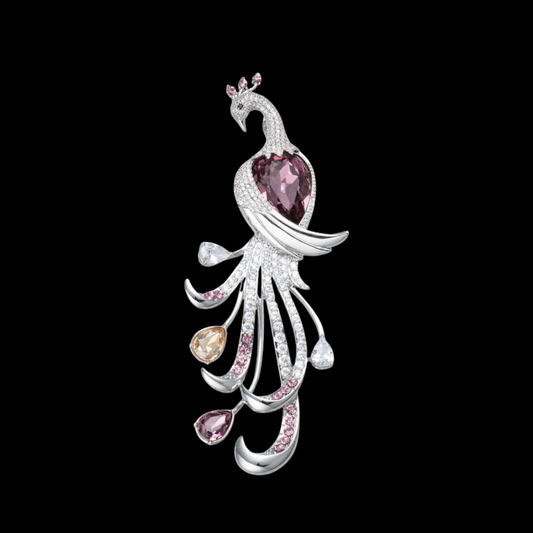 AVELIA Blush Plume Phoenix Brooch