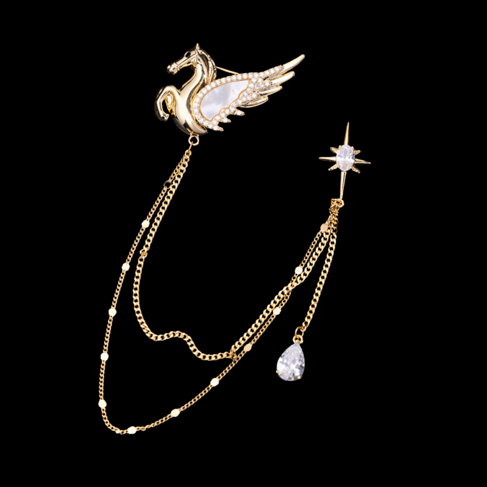 AVELIA Celestial Pegasus Men's Chain Brooch