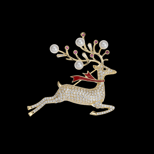 AVELIA Christmas Deer Brooch