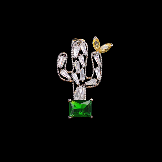 AVELIA Crystal Cactus Brooch