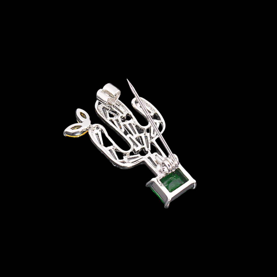 AVELIA Crystal Cactus Brooch