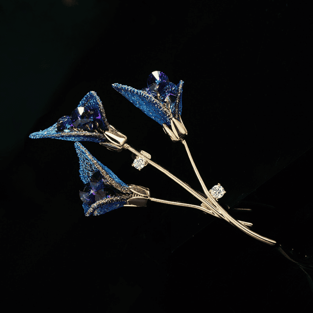 AVELIA Crystal Fabric Flower Brooch