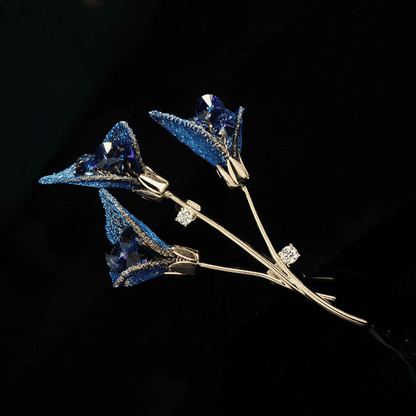 AVELIA Crystal Fabric Flower Brooch