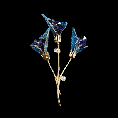 AVELIA Crystal Fabric Flower Brooch