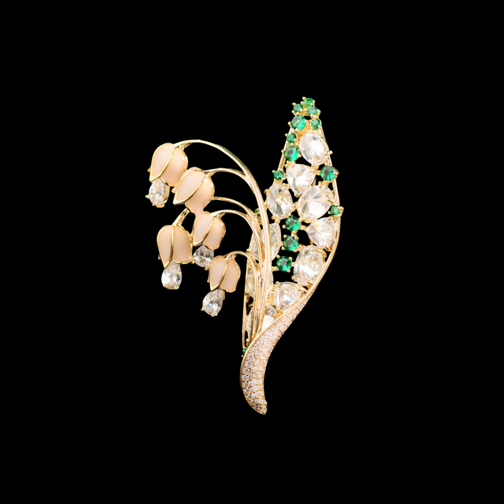 AVELIA Crystal Lily of the Valley Brooch​