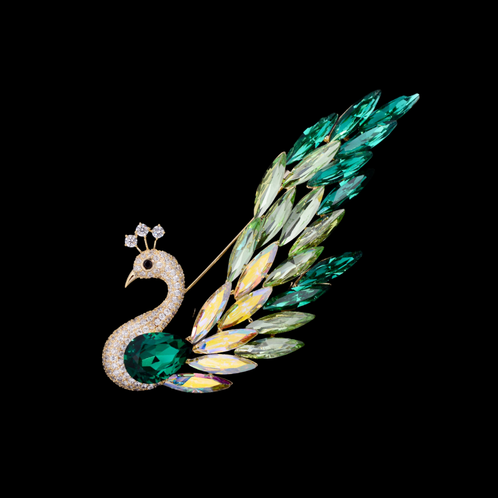 AVELIA Crystal Peacock Brooch​