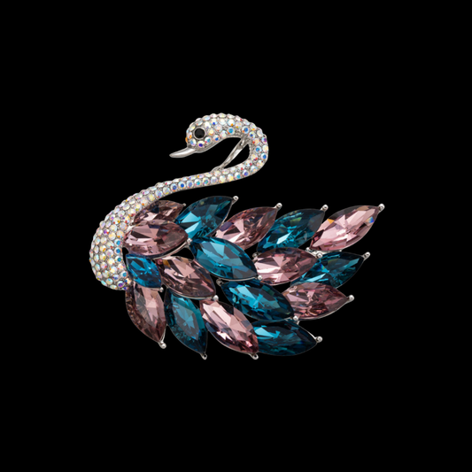AVELIA Crystal Swan Brooch
