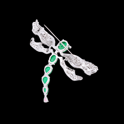 AVELIA Emerald Dragonfly Brooch