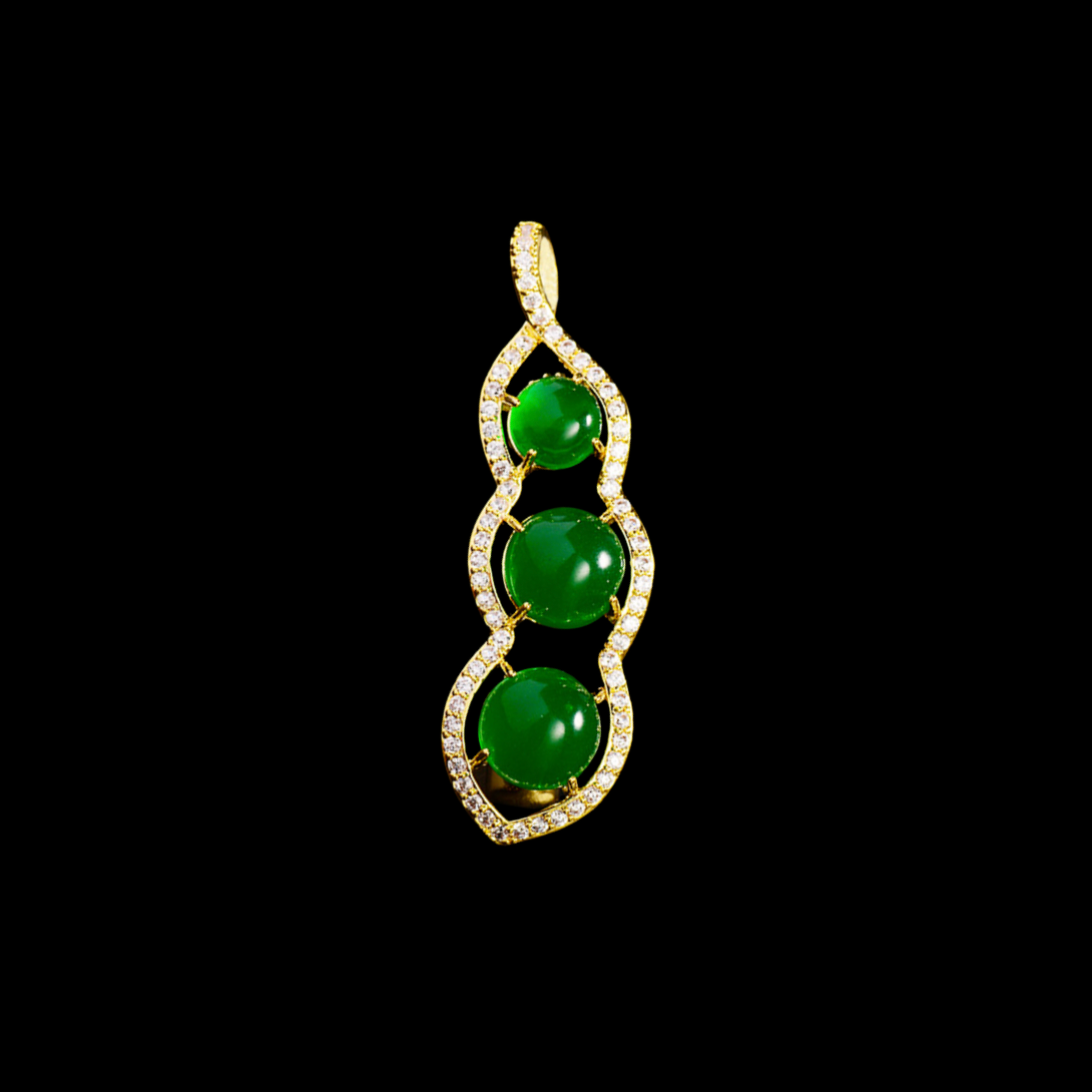 AVELIA Emerald Peapod Brooch
