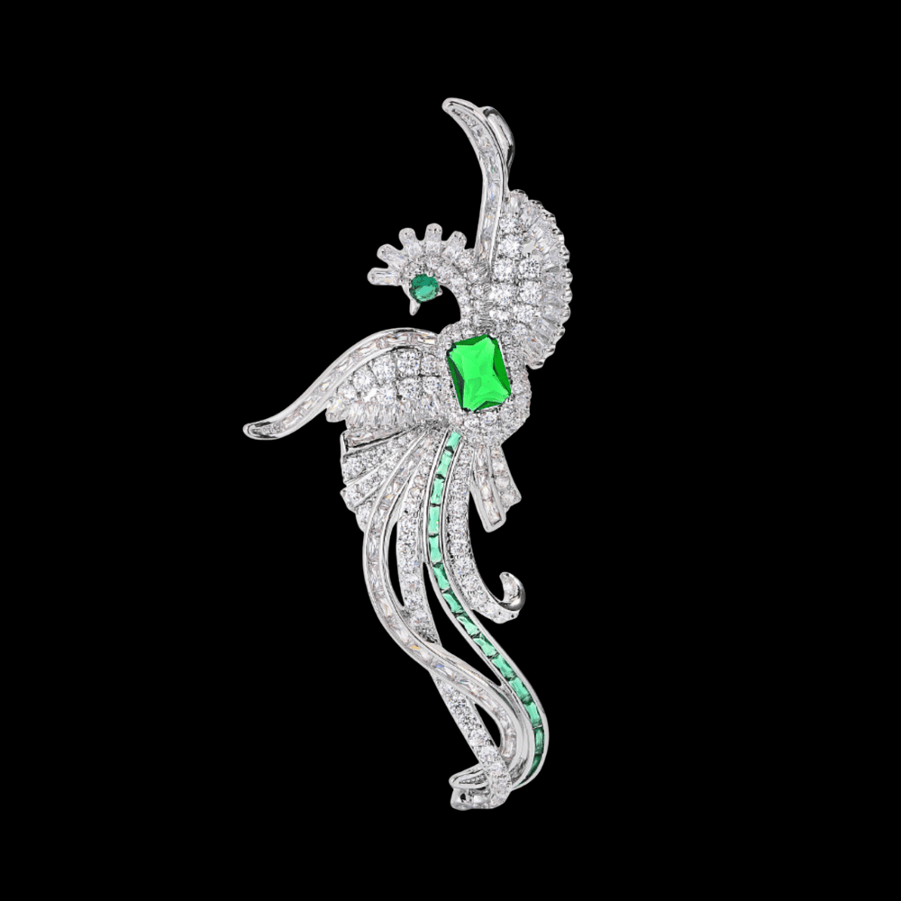 AVELIA Emerald Phoenix Bird Brooch​