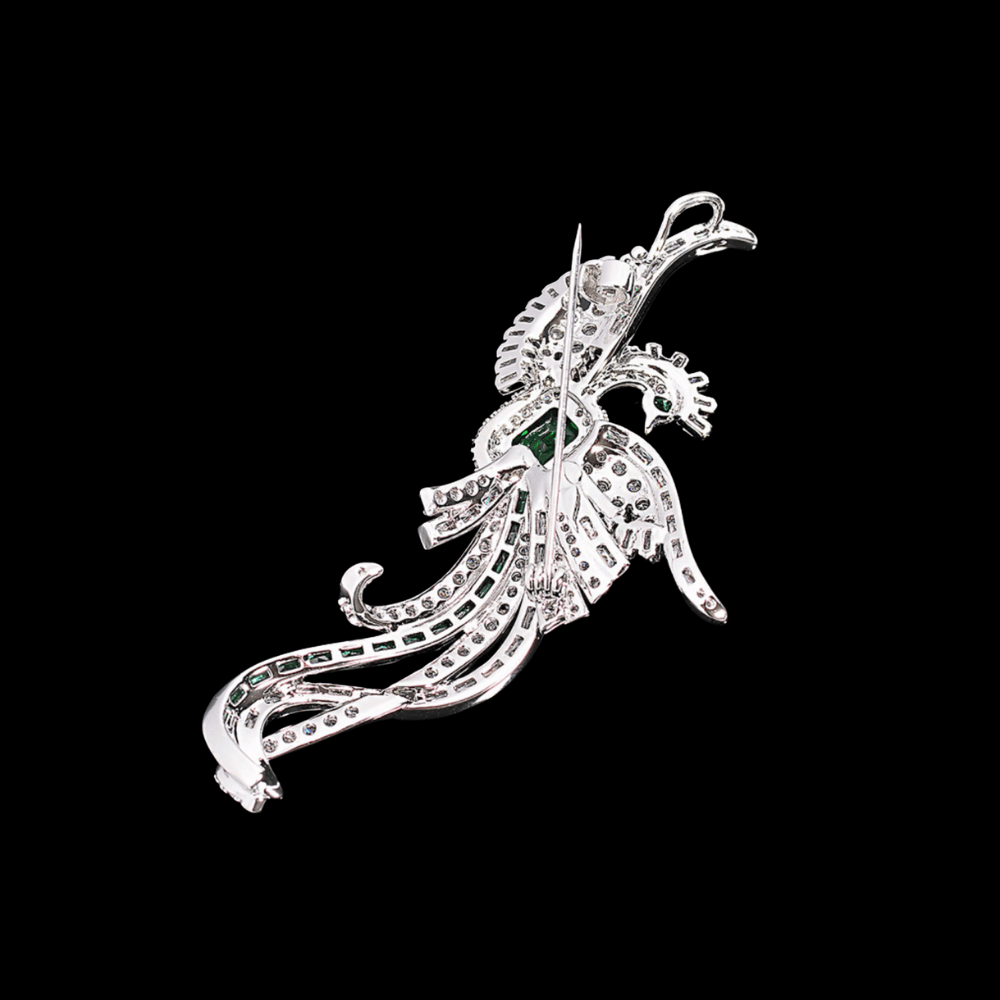 AVELIA Emerald Phoenix Bird Brooch​