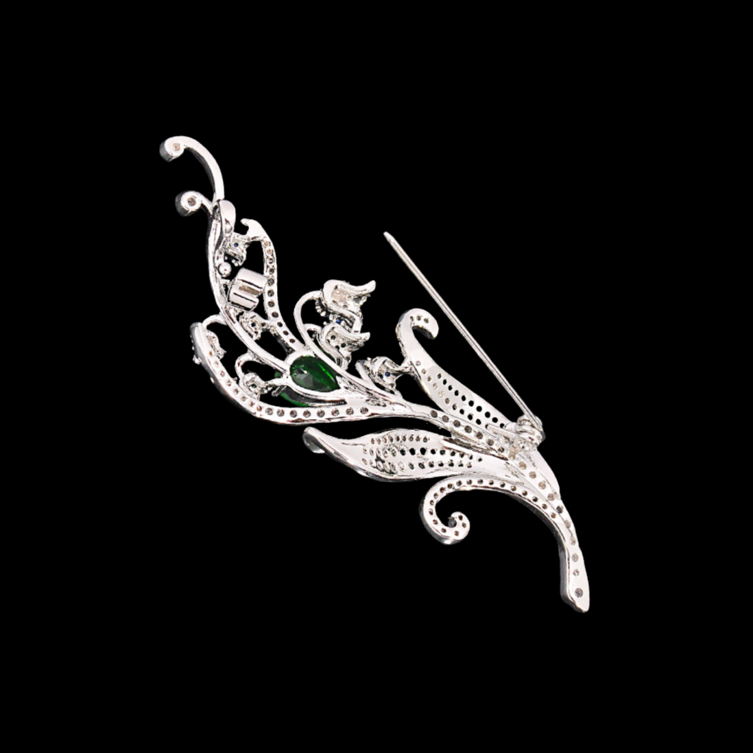 AVELIA Emerald Vine Lily of the Valley Brooch