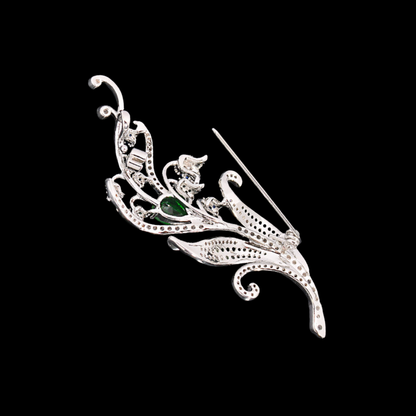 AVELIA Emerald Vine Lily of the Valley Brooch