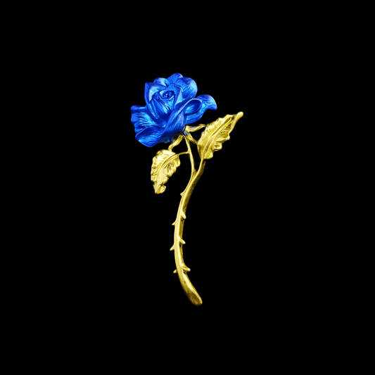 AVELIA Enamel Blue Rose Brooch