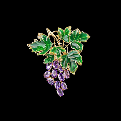 AVELIA Enamel Grape Vine Brooch