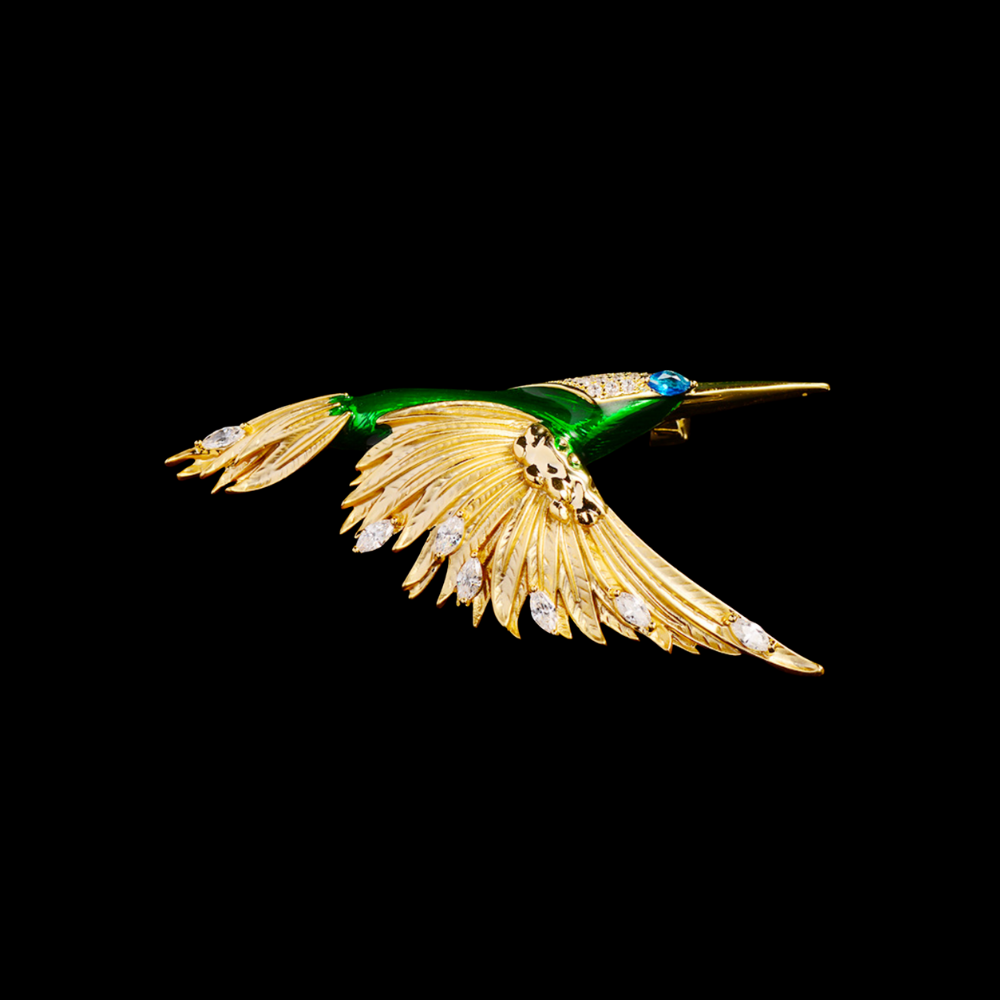 AVELIA Enamel Hummingbird Brooch​