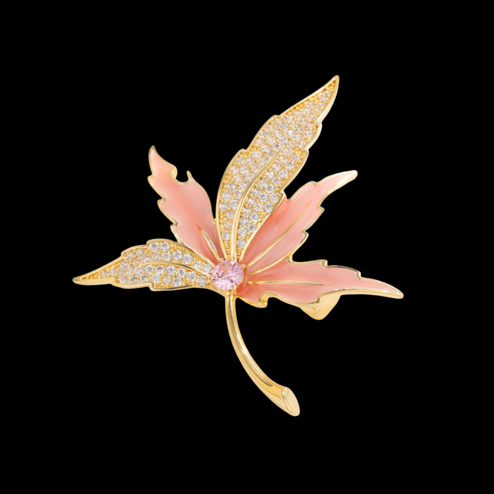 AVELIA Enamel Maple Leaf Brooch