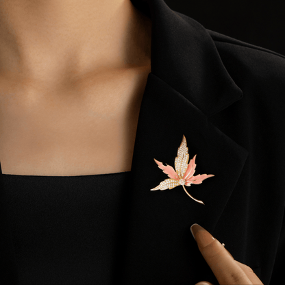 AVELIA Enamel Maple Leaf Brooch