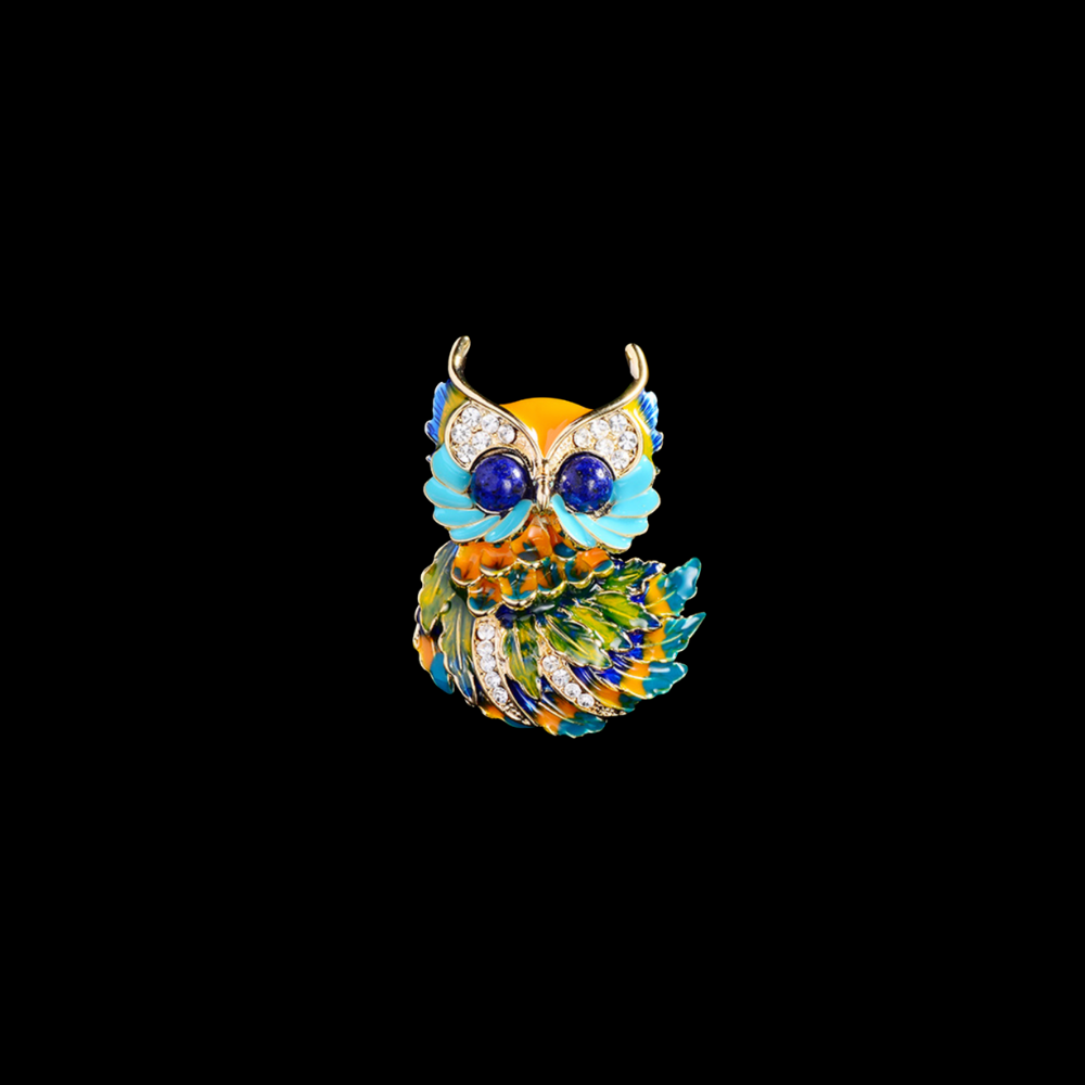 AVELIA Enamel Owl Brooch