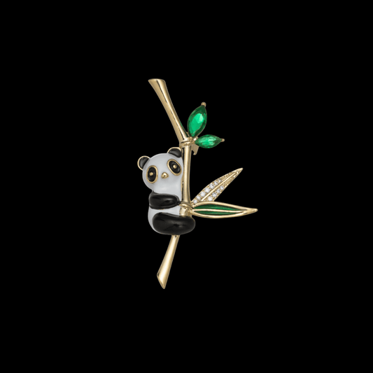 AVELIA Enamel Panda Brooch