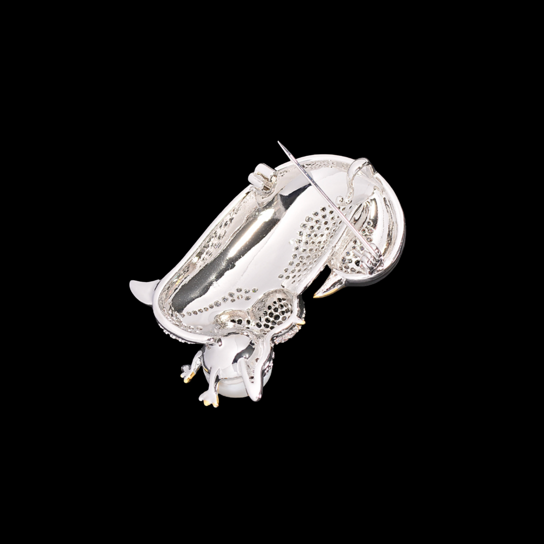 AVELIA Enamel Pearl Penguin Brooch