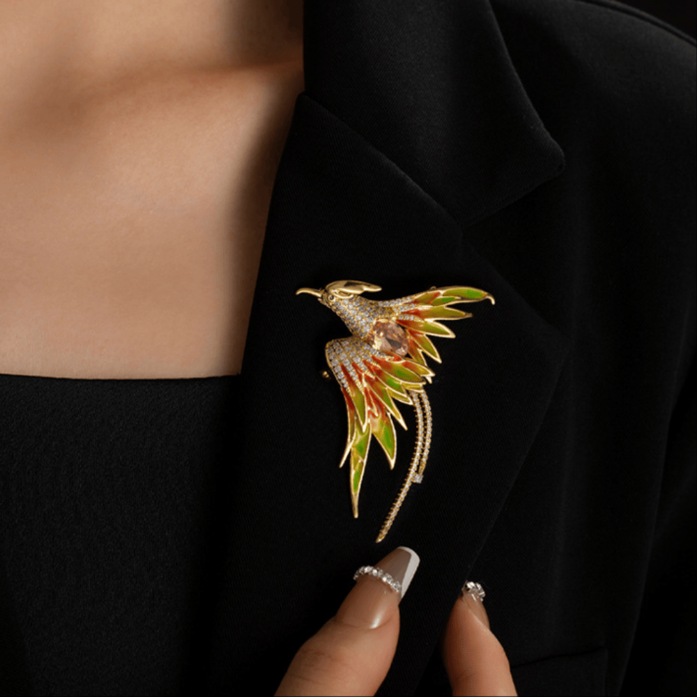 AVELIA Enamel Phoenix Brooch​