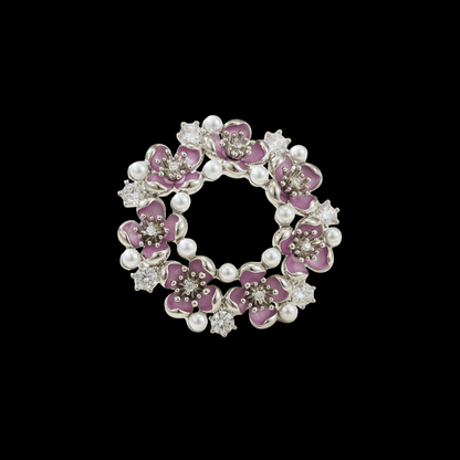 AVELIA Enamel Purple Flower Brooch