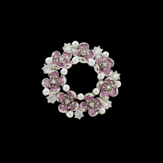 AVELIA Enamel Purple Flower Brooch